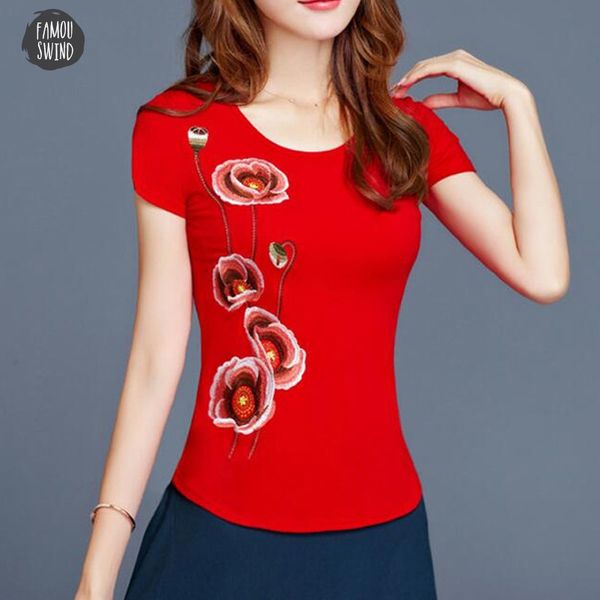 embroidery summer t shirt women short sleeve shrit linen lady o neck cotton female t 5xl plus size clothing, White 
embroidery summer t shirt women short sleeve shrit linen lady o neck cotton female t 5xl plus size clothing, White