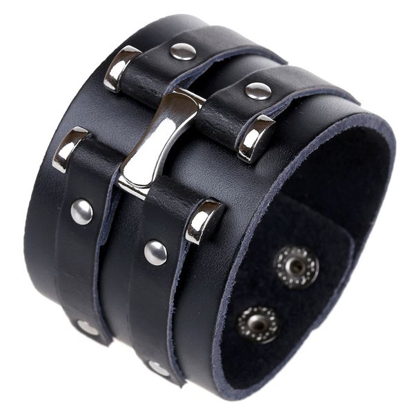 punk retro leather bracelet male fashion braided wide leather handmad bracelets & bangles for women men, Golden;silver
punk retro leather bracelet male fashion braided wide leather handmad bracelets & bangles for women men, Golden;silver