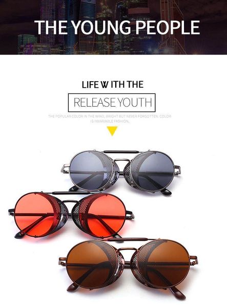 europe and the united states 2020 fashion metal punk steam hip-hop sunglasses retro round mirror brand designer sunglasses uv40, White;black
europe and the united states 2020 fashion metal punk steam hip-hop sunglasses retro round mirror brand designer sunglasses uv40, White;black