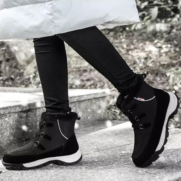 women winter warm plush ankle boots wedges snow boots female lace-up platform hiking fur bota feminina ladies, Black
women winter warm plush ankle boots wedges snow boots female lace-up platform hiking fur bota feminina ladies, Black