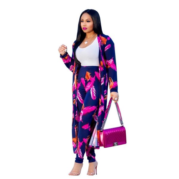 feather print women 2 piece set full sleeve x long open stitch coat +elastic waist pants fashion ladies suit outfits two piece, Gray
feather print women 2 piece set full sleeve x long open stitch coat +elastic waist pants fashion ladies suit outfits two piece, Gray
