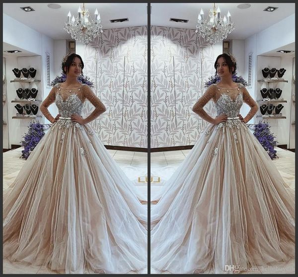 ball gown long sleeve muslim wedding dresses sheer sleeves african beidal gowns princess country wedding dress 2019, White
ball gown long sleeve muslim wedding dresses sheer sleeves african beidal gowns princess country wedding dress 2019, White