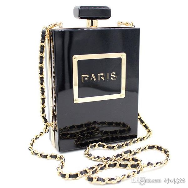 New Famous Brand Designer Acrylic Box Perfume Bottles Shape Chain Clutch Evening Handbags Women Clutches Perspex Clear/Black
New Famous Brand Designer Acrylic Box Perfume Bottles Shape Chain Clutch Evening Handbags Women Clutches Perspex Clear/Black