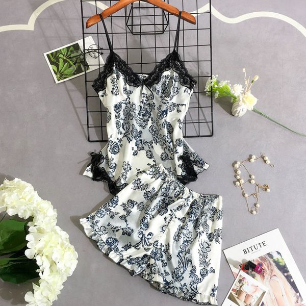 womens satin pajamas set printed sling womens sleepwear lingerie lace bow nightwear underwear set pijama mujer algodon 2019, Blue;gray
womens satin pajamas set printed sling womens sleepwear lingerie lace bow nightwear underwear set pijama mujer algodon 2019, Blue;gray