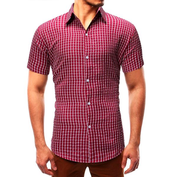 summer men's shirts blouse casual slim fit plaid print streetwear button up short-sleeved beach men dress shirts clothing, White;black
summer men's shirts blouse casual slim fit plaid print streetwear button up short-sleeved beach men dress shirts clothing, White;black
