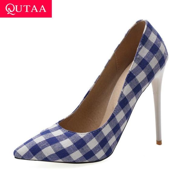 dress shoes qutaa 2021 pu leather plaid ladies stilettos fashion pointed toe slip on single thin high heel women pumps size 34-43, Black
dress shoes qutaa 2021 pu leather plaid ladies stilettos fashion pointed toe slip on single thin high heel women pumps size 34-43, Black