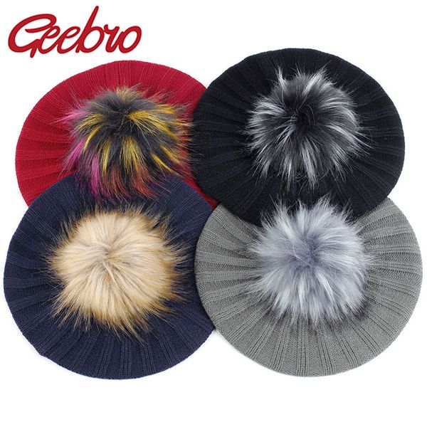 geebro women ribbed beret slouchy winter hats knitted bonnet caps for girls lady female fashion with 15 cm faux fur pompom, Blue;gray
geebro women ribbed beret slouchy winter hats knitted bonnet caps for girls lady female fashion with 15 cm faux fur pompom, Blue;gray