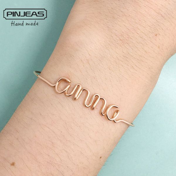 pinjeas custom name bracelet handmade diy wire wrap personalized letter any word minimalist bangle woman gift jewelry j190703, Black
pinjeas custom name bracelet handmade diy wire wrap personalized letter any word minimalist bangle woman gift jewelry j190703, Black