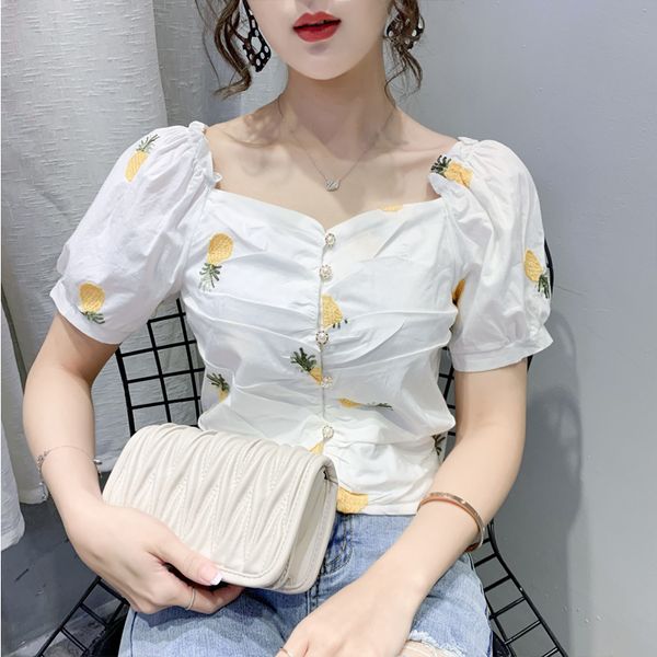 женщины dreses2020 summer square новая мода воротник ананас puff рукавом свет taro фиолетовый рубашка малый рубашка короткая рубашка женская, White
женщины dreses2020 summer square новая мода воротник ананас puff рукавом свет taro фиолетовый рубашка малый рубашка короткая рубашка женская, White