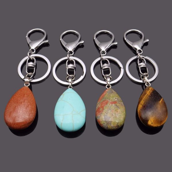natural stone keychains handbag purse holder teardrop lapis lazuli crystal opal quartz stone dangle car clasps chains key rings, Silver
natural stone keychains handbag purse holder teardrop lapis lazuli crystal opal quartz stone dangle car clasps chains key rings, Silver