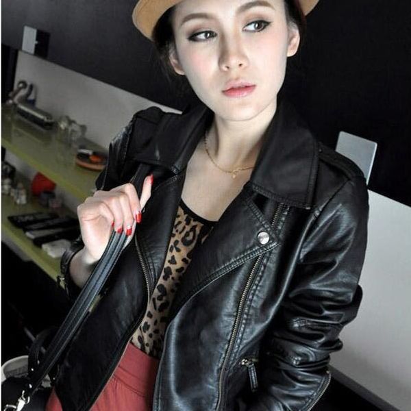 2018 new fashion turn down collar women leather jackets slim pu leather motor jacket for women casaco feminino size 3xl, cb018, Black
2018 new fashion turn down collar women leather jackets slim pu leather motor jacket for women casaco feminino size 3xl, cb018, Black
