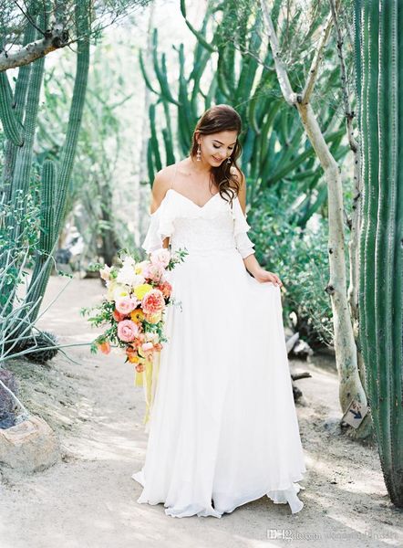 2019 Spaghetti Straps Sweetheart Chiffon Wedding Dresses Floor Length Boho Bridal Gowns Wedding Dresses Vestido De Noiva Cheap
2019 Spaghetti Straps Sweetheart Chiffon Wedding Dresses Floor Length Boho Bridal Gowns Wedding Dresses Vestido De Noiva Cheap