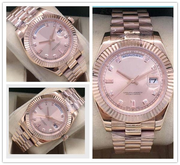 luxury watch 41mm ii 18k rose gold mens watch diamond dial box 218235 automatic fashion men's watches wristwatch, Slivery;brown
luxury watch 41mm ii 18k rose gold mens watch diamond dial box 218235 automatic fashion men's watches wristwatch, Slivery;brown
