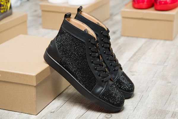 men and women models party sports shoes the rivet lovers casual nail red bottom sneakers leather flat shoes rhine stone shoes, Black
men and women models party sports shoes the rivet lovers casual nail red bottom sneakers leather flat shoes rhine stone shoes, Black