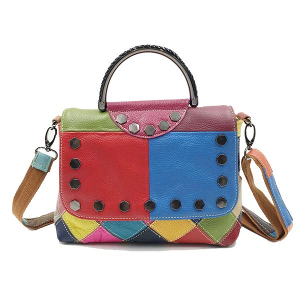 retro totes women crossbody bags patchwork genuine cow leather rivets bags 2020 new lady fashion handmade colorful shoulder
retro totes women crossbody bags patchwork genuine cow leather rivets bags 2020 new lady fashion handmade colorful shoulder