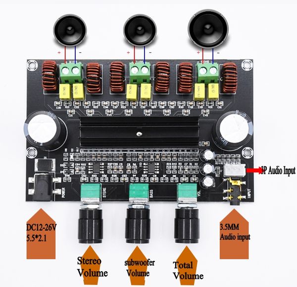 m573 tpa3116 d2 80wx2+100w 2.1 channel audio digital power amplifier board bass subwoofer with ne5532 preamplifier
m573 tpa3116 d2 80wx2+100w 2.1 channel audio digital power amplifier board bass subwoofer with ne5532 preamplifier