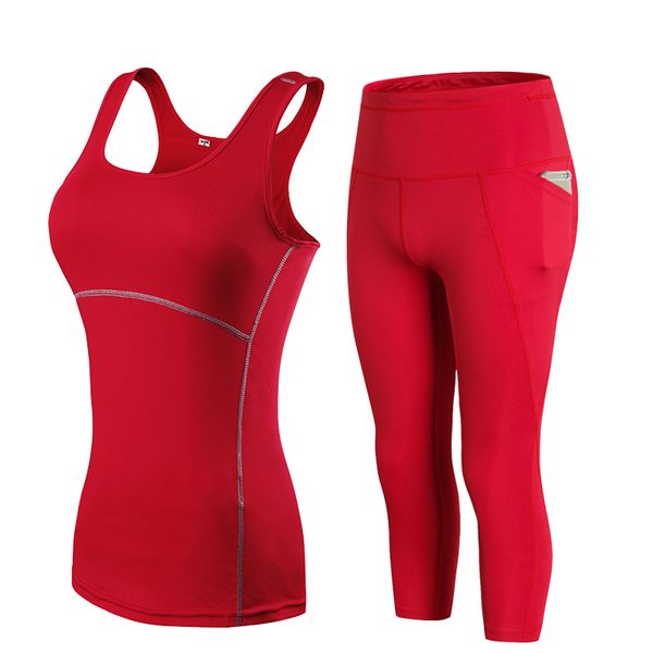 2020 gym woman sportswear yoga set tracksuit for women leggings for fitness tight running pants female sleevess vest top, White;red
2020 gym woman sportswear yoga set tracksuit for women leggings for fitness tight running pants female sleevess vest top, White;red
