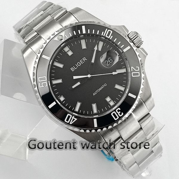 sapphire glass luminous ceramic bezel 43mm men's watch movement automation balck dial luminous, Slivery;brown
sapphire glass luminous ceramic bezel 43mm men's watch movement automation balck dial luminous, Slivery;brown