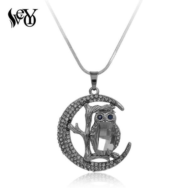 cassic rhinestone crystal black owl pendant necklace for woman long charms, Silver
cassic rhinestone crystal black owl pendant necklace for woman long charms, Silver