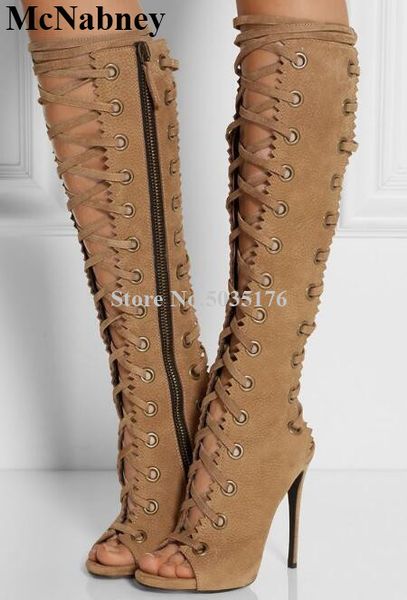 mcnabney women long boots cross-tied side zipper peep toe stiletto heel knee high ladies boots fashion solid women shoes, Black
mcnabney women long boots cross-tied side zipper peep toe stiletto heel knee high ladies boots fashion solid women shoes, Black