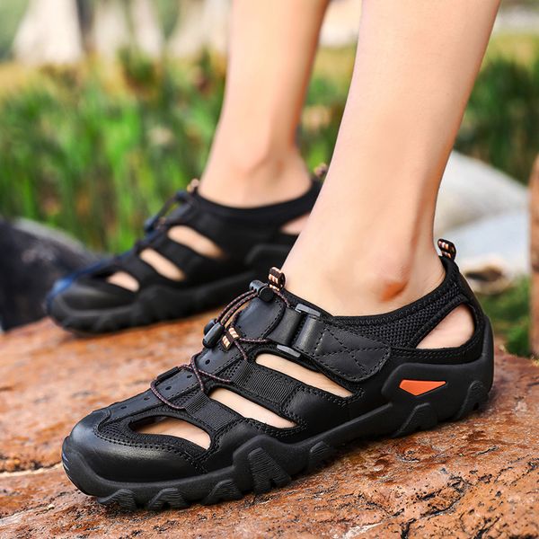 men sandals genuine leather hook loop adjustable shoes men fashion beach sandals casual light summer shoes big size 48, Black
men sandals genuine leather hook loop adjustable shoes men fashion beach sandals casual light summer shoes big size 48, Black