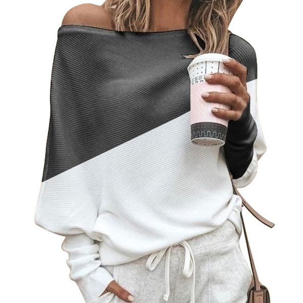 сыпучие женщины топы с длинным рукавом jumper одно плечо hit цвет повседневный hoodie мода осень пуловер мягкие блуза свитер, White
сыпучие женщины топы с длинным рукавом jumper одно плечо hit цвет повседневный hoodie мода осень пуловер мягкие блуза свитер, White