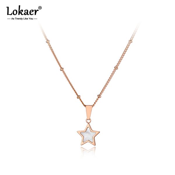 lokaer trendy white shell star choker necklaces for girls rose gold titanium stainless steel female chain pendant jewelry n19128, Silver
lokaer trendy white shell star choker necklaces for girls rose gold titanium stainless steel female chain pendant jewelry n19128, Silver