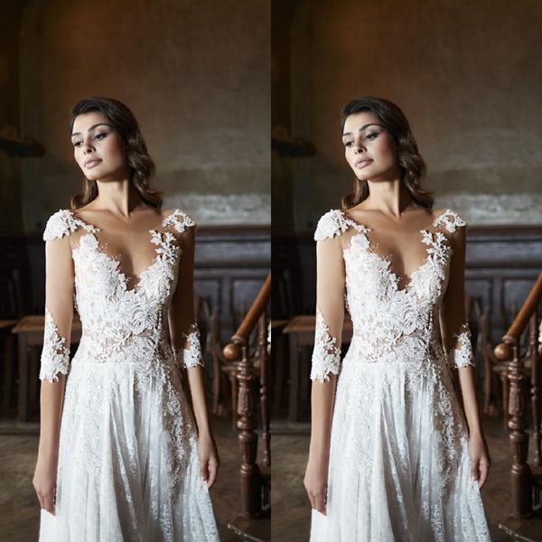 modest a line maisonsignore bohemian dresses jewel neck long sleeve applique lace hollow wedding gowns sweep train robe de mariée, White
modest a line maisonsignore bohemian dresses jewel neck long sleeve applique lace hollow wedding gowns sweep train robe de mariée, White