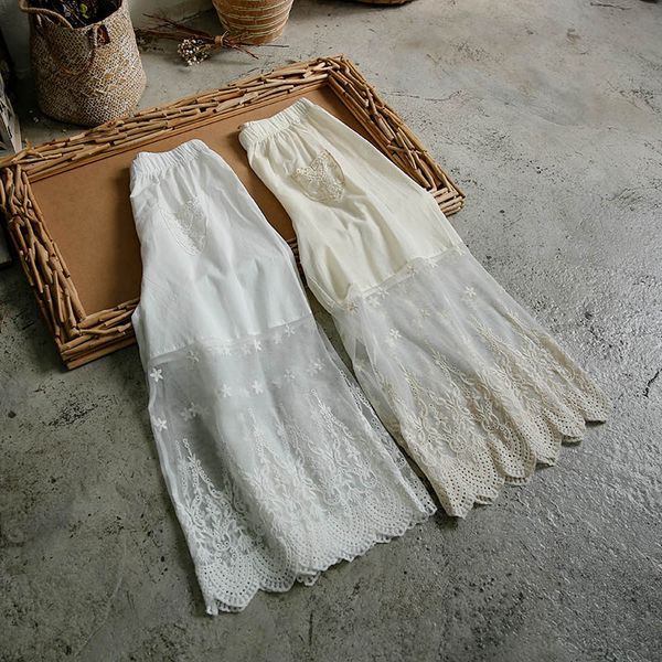 women's pants & capris 2021 fashion casual clothing spring and summer lace cotton wide-leg embroidered cropped trousers loose, Black;white
women's pants & capris 2021 fashion casual clothing spring and summer lace cotton wide-leg embroidered cropped trousers loose, Black;white