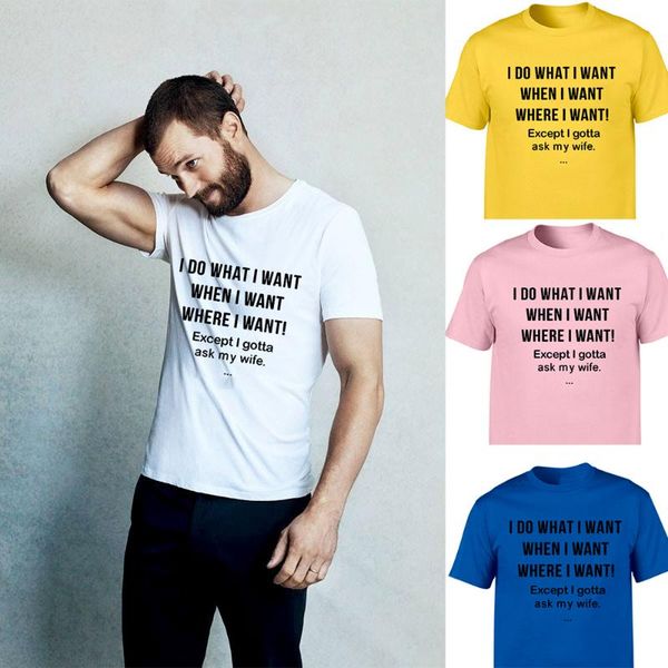 men's t-shirts men funny t shirt i do what want when where except gotta ask my wife letter print short sleeve graphic tees, White;black
men's t-shirts men funny t shirt i do what want when where except gotta ask my wife letter print short sleeve graphic tees, White;black
