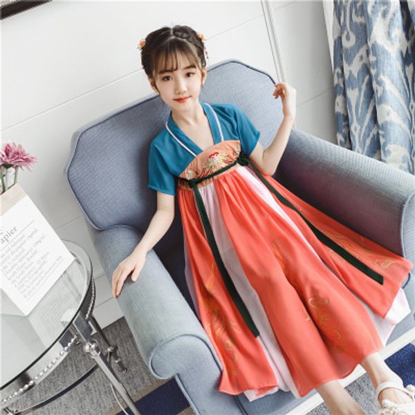 the new girl baby hanfu dress in the big boy tang costume fairy girl dress children embroidery costume, Red;yellow
the new girl baby hanfu dress in the big boy tang costume fairy girl dress children embroidery costume, Red;yellow