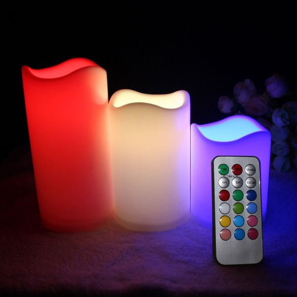 3pcs/lot colorful changing rgb led flickering flameless plastic candles 18keys remote controller and timer function wedding dec
3pcs/lot colorful changing rgb led flickering flameless plastic candles 18keys remote controller and timer function wedding dec