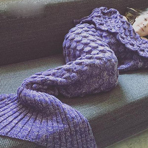

русалка одеяло пряжи трикотажное mermaid tail одеяло ручной крючком очень мягкая для дома диван спальный мешок дети взрослые спальный мешок