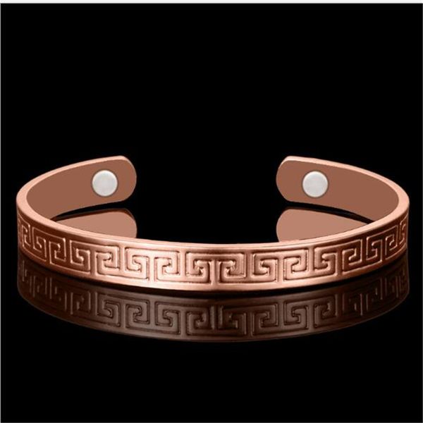 great wall pattern vintage plated rose gold bracelet magnetic health bracelet, Black
great wall pattern vintage plated rose gold bracelet magnetic health bracelet, Black