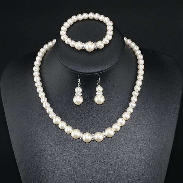 pearl crystal necklace bracelet earrings beaded 3pcs sets for women girl bride jewelry wedding party decor, Black
pearl crystal necklace bracelet earrings beaded 3pcs sets for women girl bride jewelry wedding party decor, Black