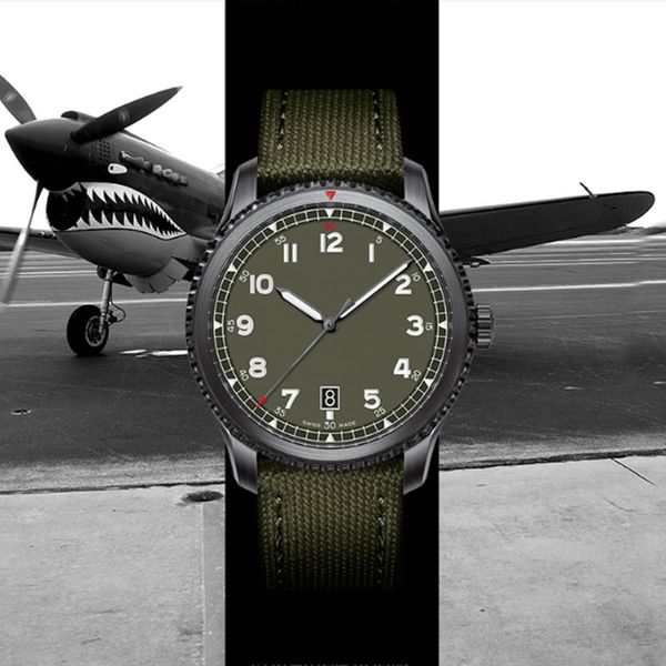 new montre de luxe 1884 pilot 8 automatic mechanical movement mens designer watches army green nylon strap men wristwatch relogio masculino, Slivery;brown
new montre de luxe 1884 pilot 8 automatic mechanical movement mens designer watches army green nylon strap men wristwatch relogio masculino, Slivery;brown