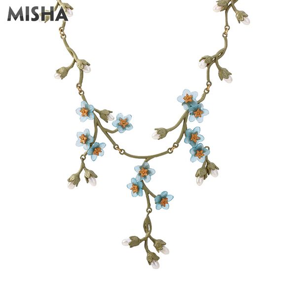 misha trendy necklace pendant pendientes handmade forget me not flowers jewelry for ladies party wedding gift 2572, Silver
misha trendy necklace pendant pendientes handmade forget me not flowers jewelry for ladies party wedding gift 2572, Silver