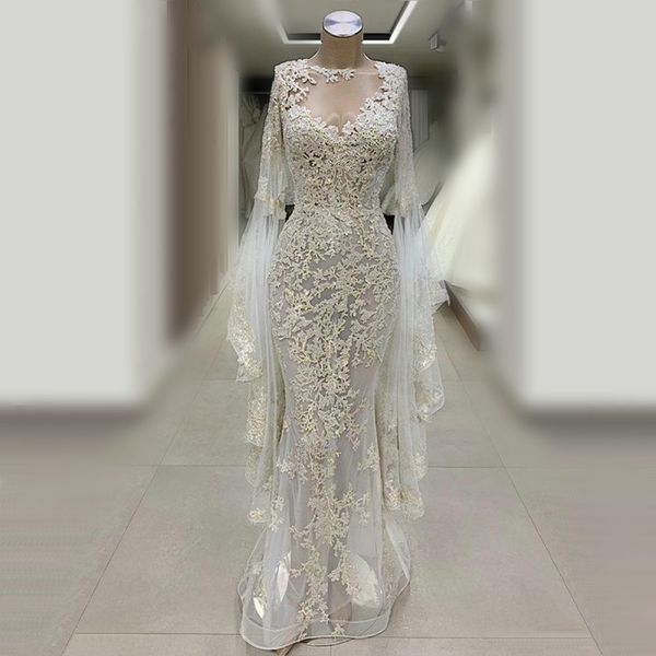 retro lace mermaid wedding dresses 2020-2021 summer sheer neck long sleeves bridal gowns tulle floor length wedding dress custom made, White
retro lace mermaid wedding dresses 2020-2021 summer sheer neck long sleeves bridal gowns tulle floor length wedding dress custom made, White