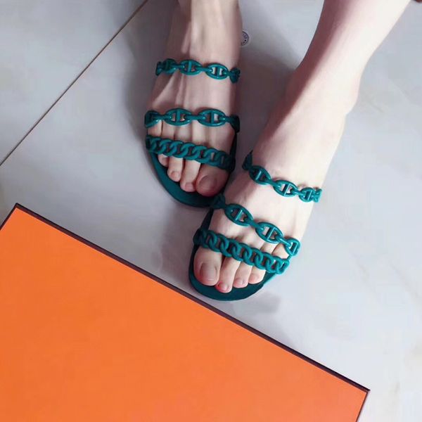 2019 women Designer Sandals chain slippers pvc jelly slides Chaine d'Ancre High Quality Beach causal Flip Flops with Box
2019 women Designer Sandals chain slippers pvc jelly slides Chaine d'Ancre High Quality Beach causal Flip Flops with Box