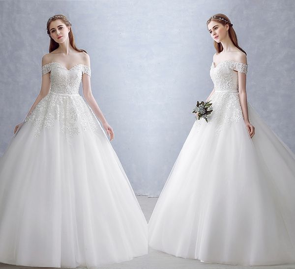 high-quality a-line white shoulder drag wedding dresses strapless lace autumn and winter lace decals beaded pompon church dresses
high-quality a-line white shoulder drag wedding dresses strapless lace autumn and winter lace decals beaded pompon church dresses