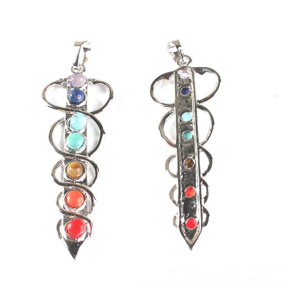10 pcs sword shape wire wrap with many colors small beads pendant healing chakra silver plated jewelry
10 pcs sword shape wire wrap with many colors small beads pendant healing chakra silver plated jewelry