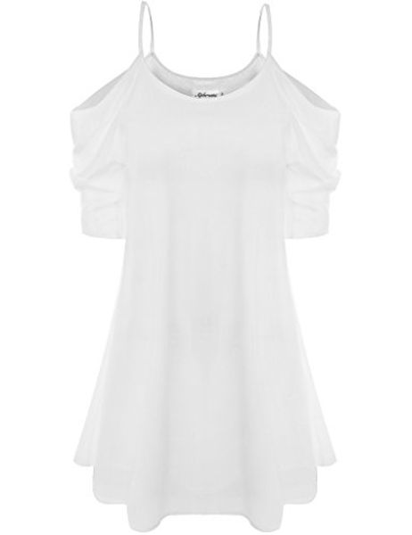 aphratti women's chiffon short sleeve spaghetti strap cold shoulder dress top, Black;gray
aphratti women's chiffon short sleeve spaghetti strap cold shoulder dress top, Black;gray