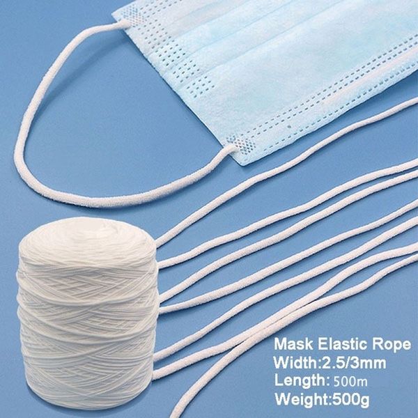 round high elastic mask rope sewing elastic band spandex round oil core rope diy mask making 2.5/3mm, Black;white
round high elastic mask rope sewing elastic band spandex round oil core rope diy mask making 2.5/3mm, Black;white