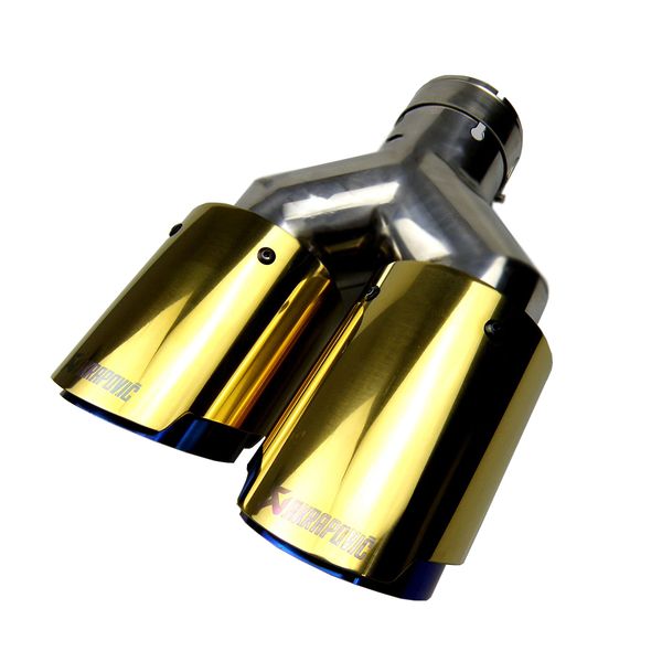 kipalm car universal golden akrapovic dual end pipe burnt blue stainless steel exhaust tip double end pipe for bmw benz vw golf toyota
kipalm car universal golden akrapovic dual end pipe burnt blue stainless steel exhaust tip double end pipe for bmw benz vw golf toyota