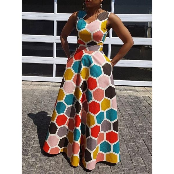 summer vintage geometric pattern print long dress plus size elegant 2019 woman sundress casual party female retro maxi dress, Black;gray
summer vintage geometric pattern print long dress plus size elegant 2019 woman sundress casual party female retro maxi dress, Black;gray