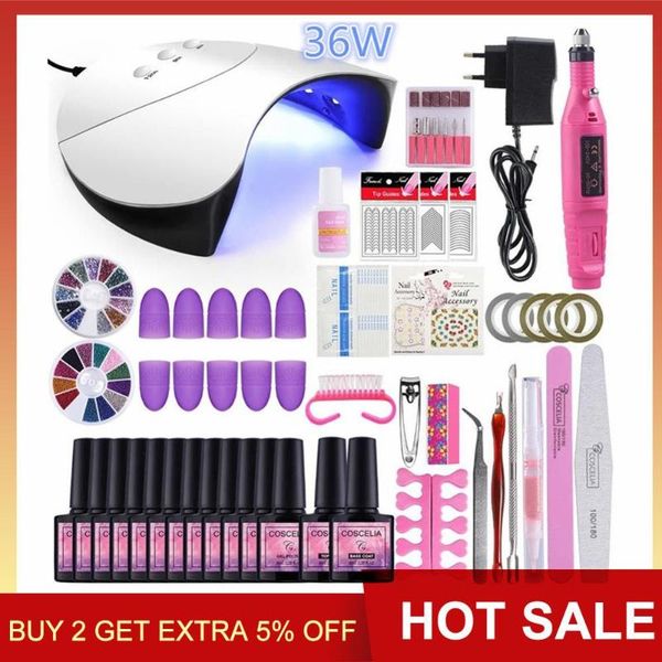 coscelia full manicure set gel nail polish kit 36w uv led lamp for nail art varnishes electric drill machine cutter for manicure
coscelia full manicure set gel nail polish kit 36w uv led lamp for nail art varnishes electric drill machine cutter for manicure