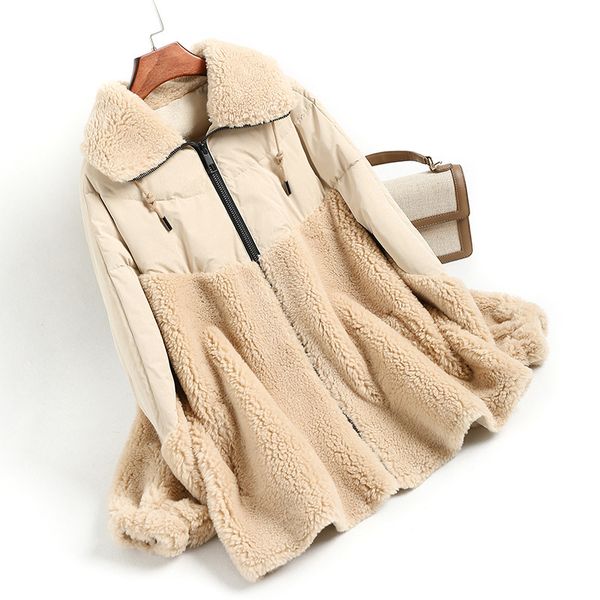 women's fur & faux real coat wool jacket autumn winter women clothes 2021 streetwear korean vintage sheep shearling abrigo mujer zt3354, Black
women's fur & faux real coat wool jacket autumn winter women clothes 2021 streetwear korean vintage sheep shearling abrigo mujer zt3354, Black