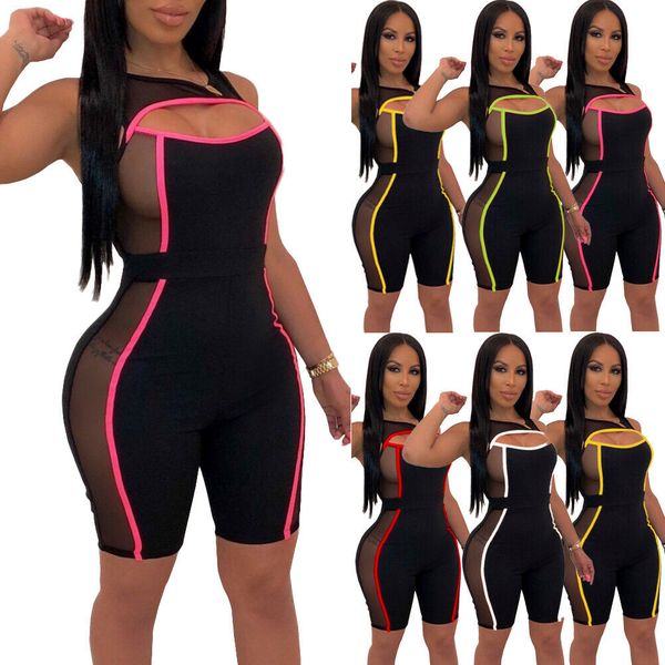 women ladies jumpsuit romper black trousers summer mesh sleeveless bodycon playsuit clubwear party shorts, Black;white
women ladies jumpsuit romper black trousers summer mesh sleeveless bodycon playsuit clubwear party shorts, Black;white