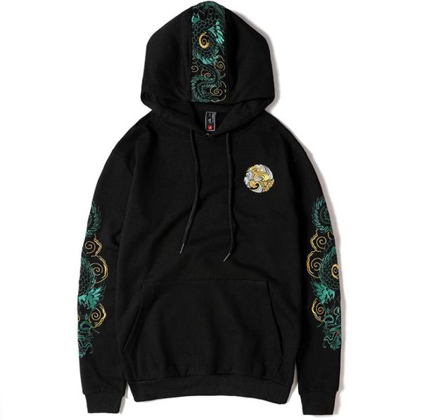 mens designer hoodies dragon embroidery autumn and winter casual loose long sleeved hooded pullover sweatshirts fashion couple hoodies, Black 
mens designer hoodies dragon embroidery autumn and winter casual loose long sleeved hooded pullover sweatshirts fashion couple hoodies, Black
