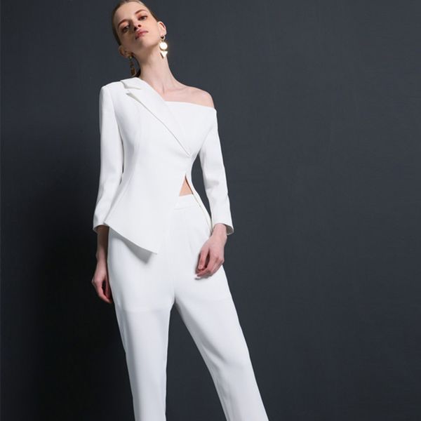 women's suits & blazers fashion designer slim white 2 two piece set for women spring fall work wear pencil trousers pants suit office l, White;black
women's suits & blazers fashion designer slim white 2 two piece set for women spring fall work wear pencil trousers pants suit office l, White;black